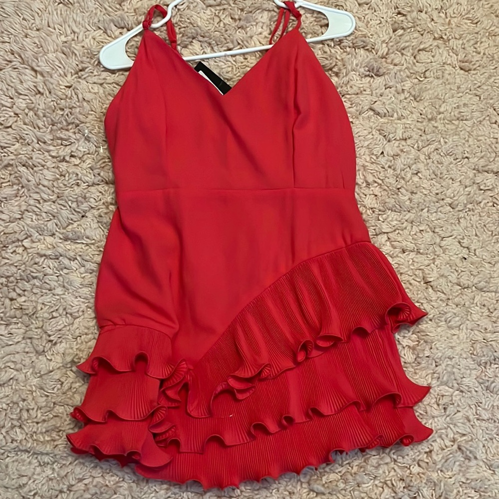 Pink dress ruffle on bottom